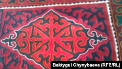 One of Jamabai-Kyzy's felt shyrdak rugs.